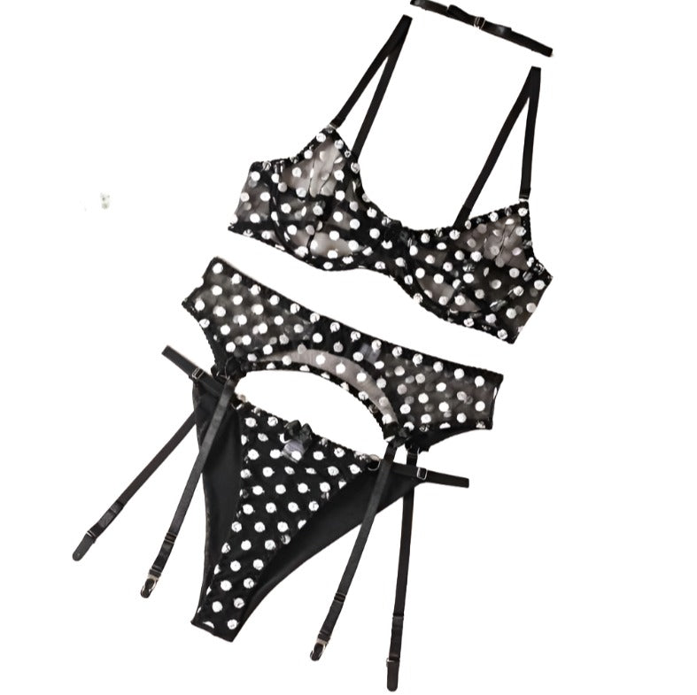 Lingerie black white dot